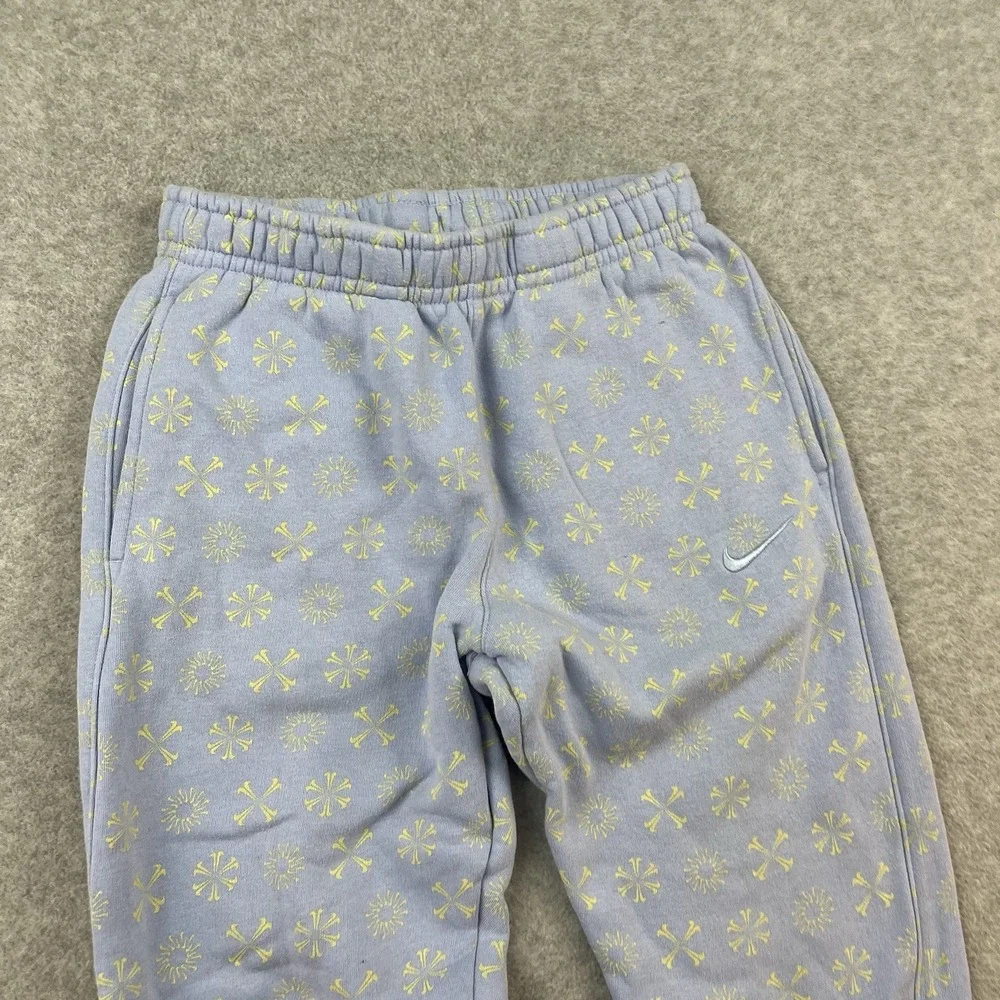 Nike NSW Club AOP Fleece Pants Pants Mens Size XS Blue Chill Snowflake Pattern‎